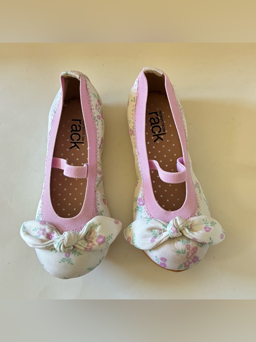 Nordstrom Rack ToddlerGirl Remma floral ballet flats with bow details Size 8M
